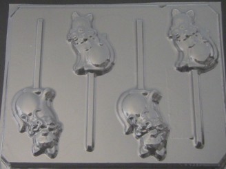 628 Cat Chocolate or Hard Candy Lollipop Mold